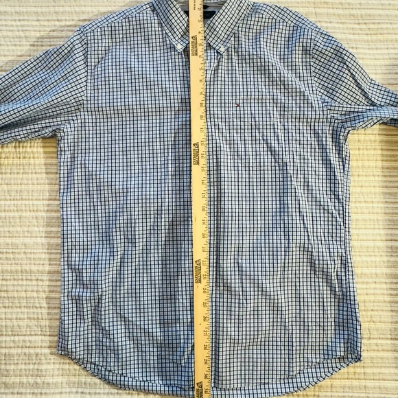Tommy Hilfiger Blue Checkered Men’s Button Up, Size L - Picture 7 of 11